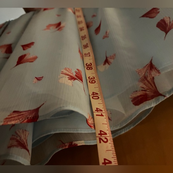 Banana Republic size 8 & 10 Blue Red Belted Flutter Sleeve Floral A-Line Women - Picture 14 of 15